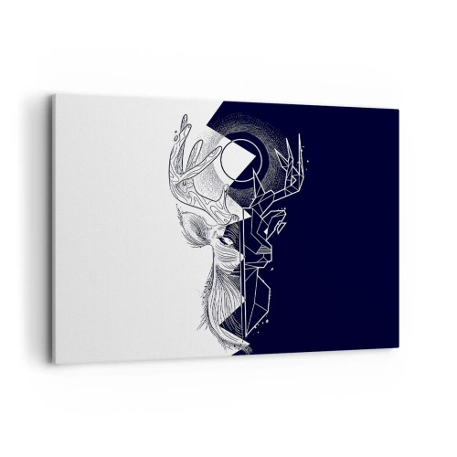 Cuadro sobre lienzo - Impresión de Imagen - Geometría y naturaleza en una composición simbólica - 100x70cm - Lucha y unidad de los opuestos - Decoración de pared moderna para salón y dormitorio ARTTOR