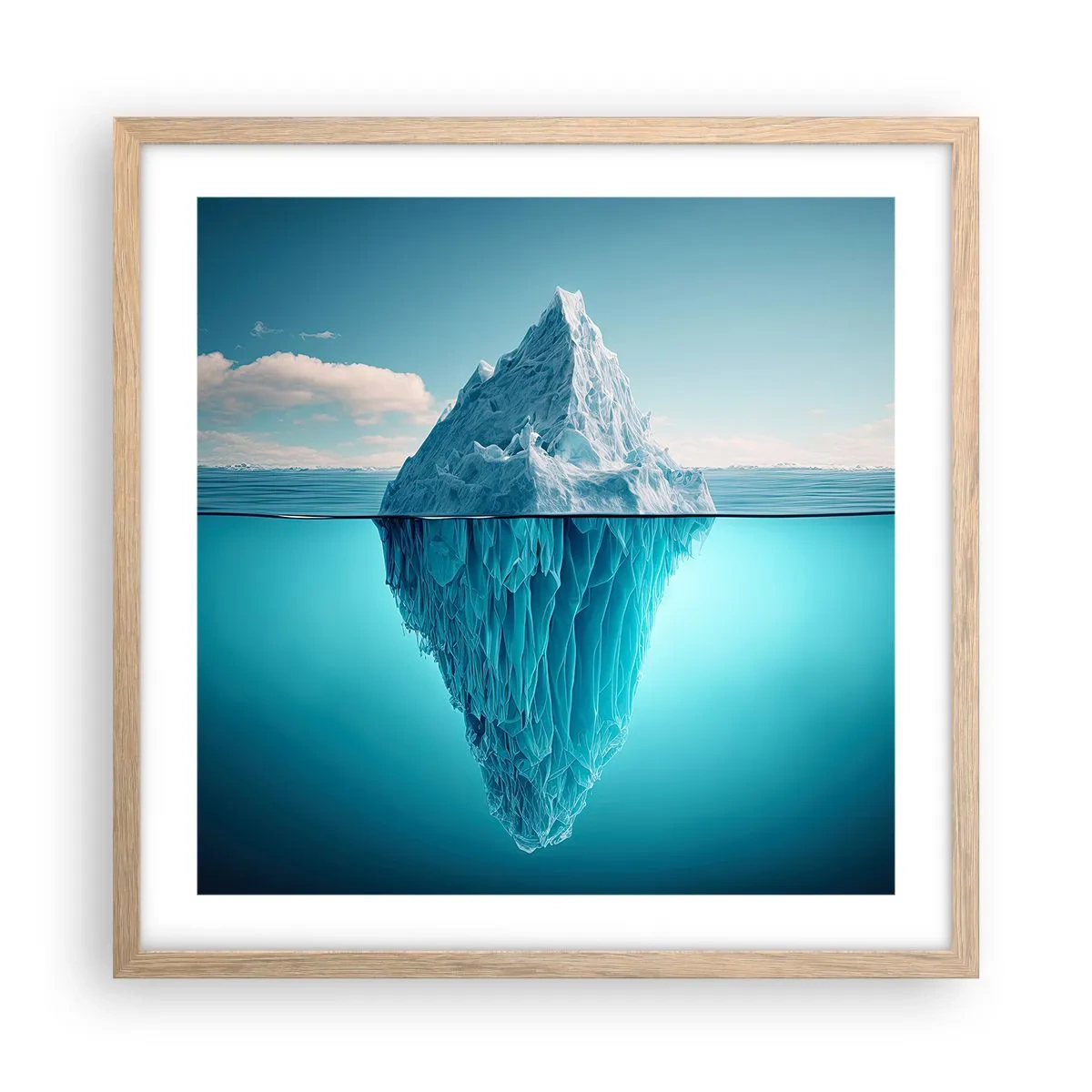 Póster en marco roble claro - El trono de hielo - 50x50 cm
