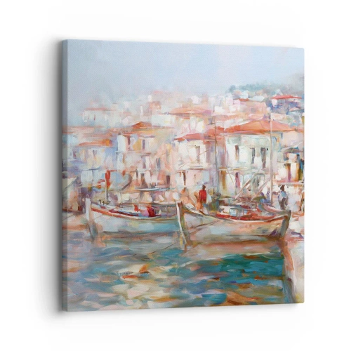 Cuadro sobre lienzo - Impresión de Imagen - Vacaciones en colores pastel - 30x30 cm