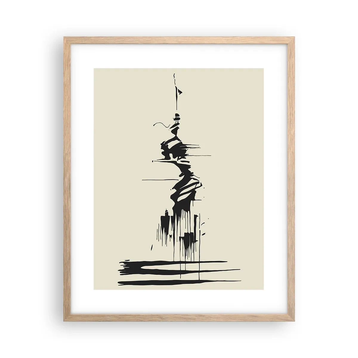 Póster en marco roble claro - Abstracción apresurada - 40x50 cm