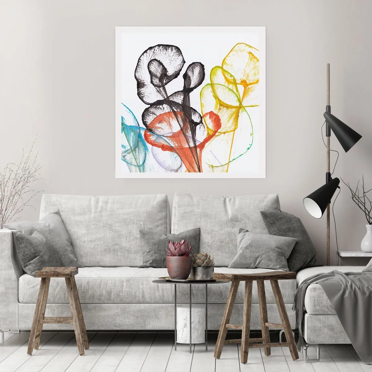 Póster - Flores con alma - 50x50 cm