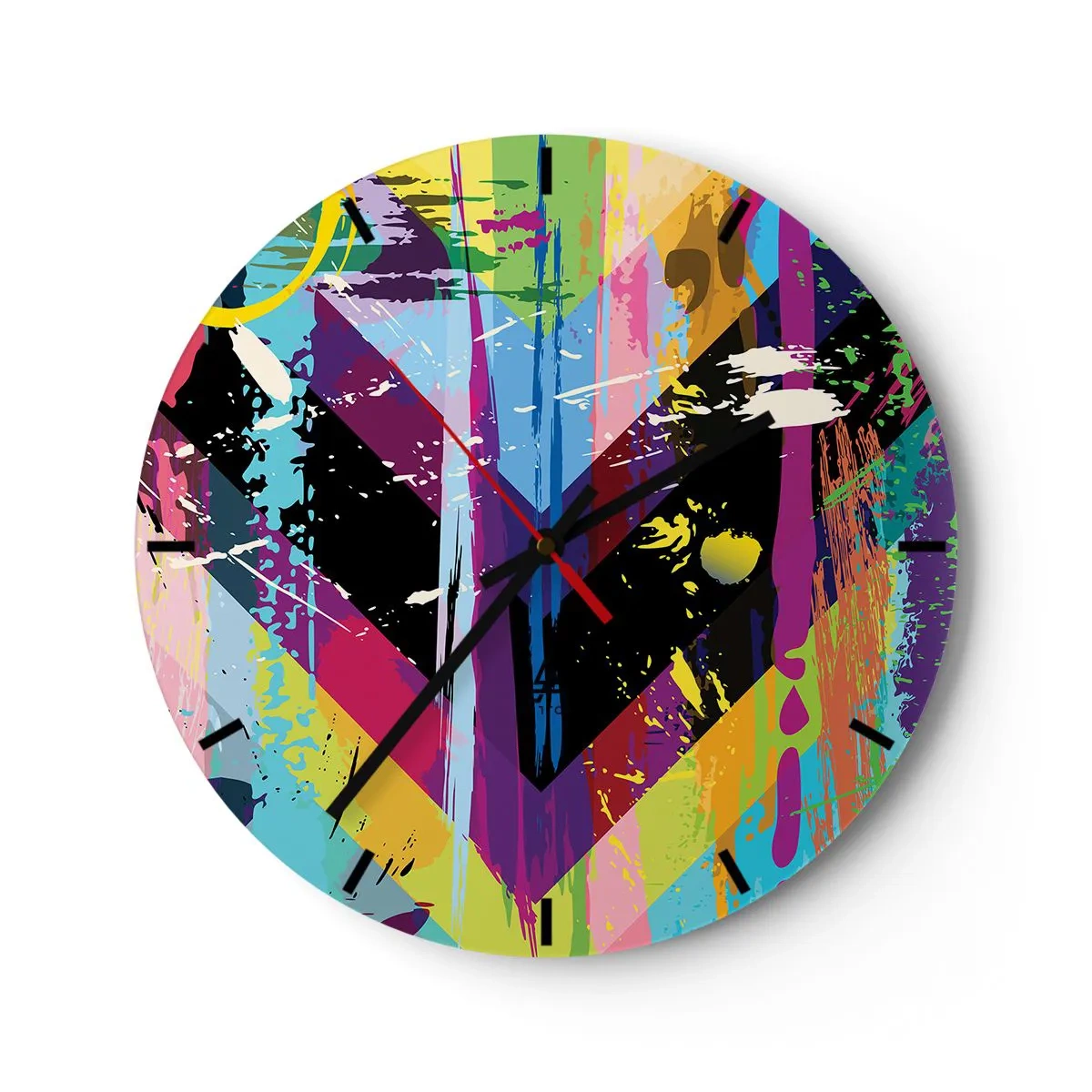 Reloj de pared - Reloj de vidrio - De arriba a abajo - 40x40 cm