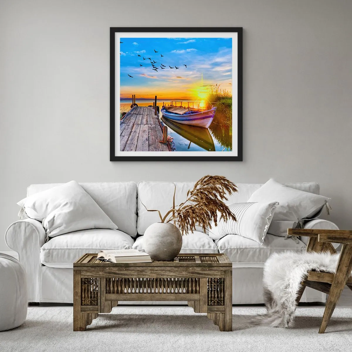 Póster en marco negro - Adiós, hasta mañana - 50x50 cm