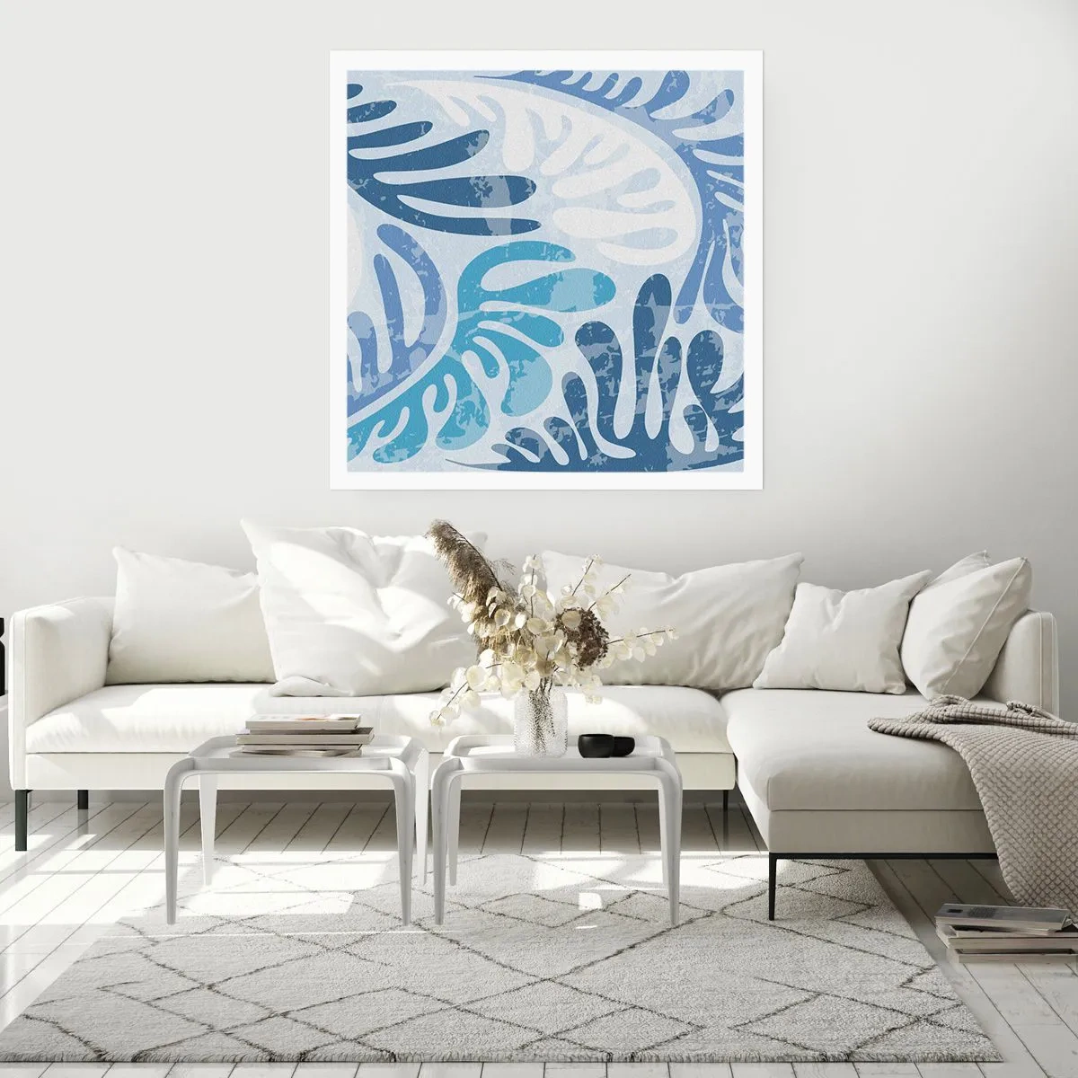 Póster - Helechos azules - 30x30 cm