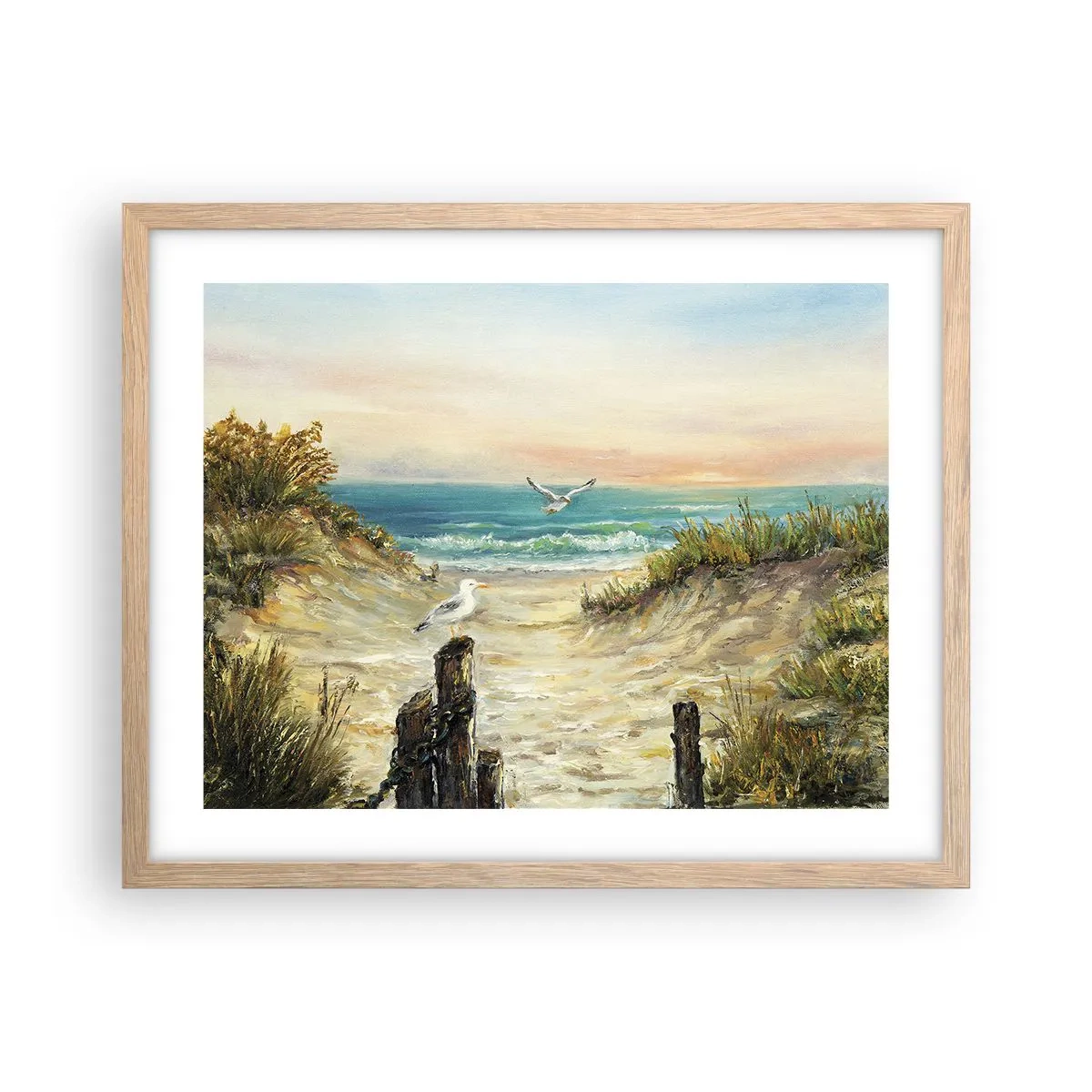 Póster en marco roble claro - Un retiro ventoso - 50x40 cm