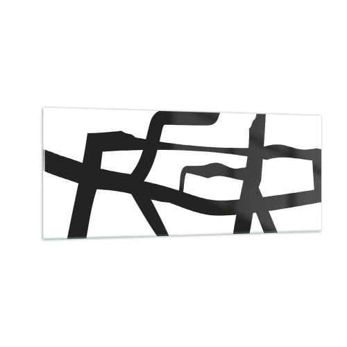 Cuadro sobre vidrio - Impresiones sobre Vidrio - Construcción en blanco y negro - 100x40 cm