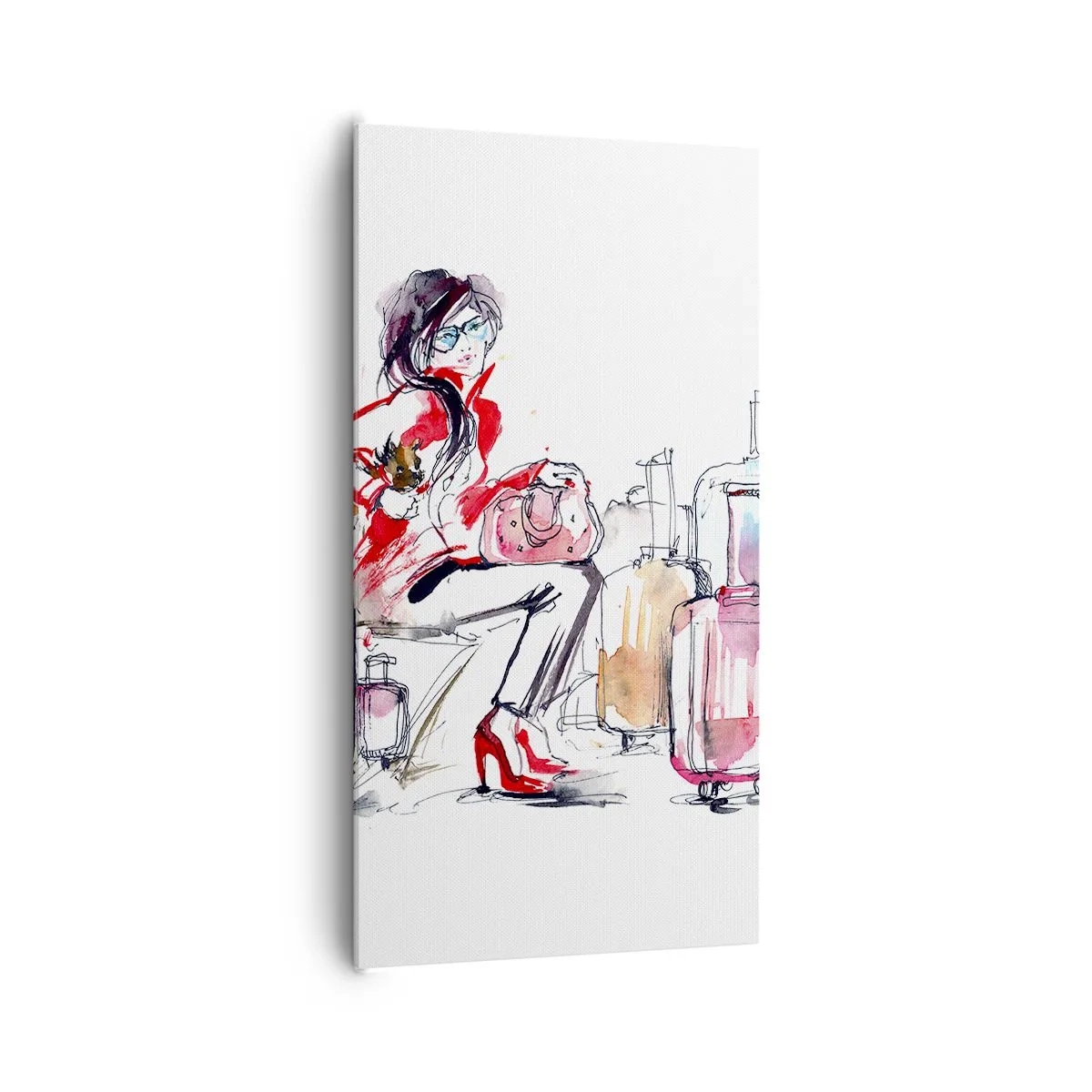 Cuadro sobre lienzo - Impresión de Imagen - Sentémonos antes del viaje - 65x120 cm