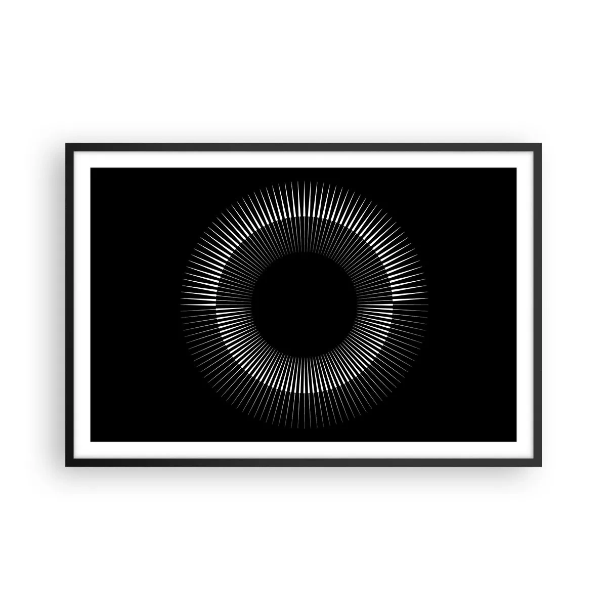 Póster en marco negro - Sol negro - 91x61 cm