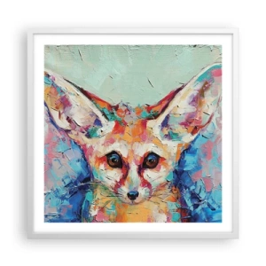 Póster en marco blanco - Mirada penetrante - 60x60 cm