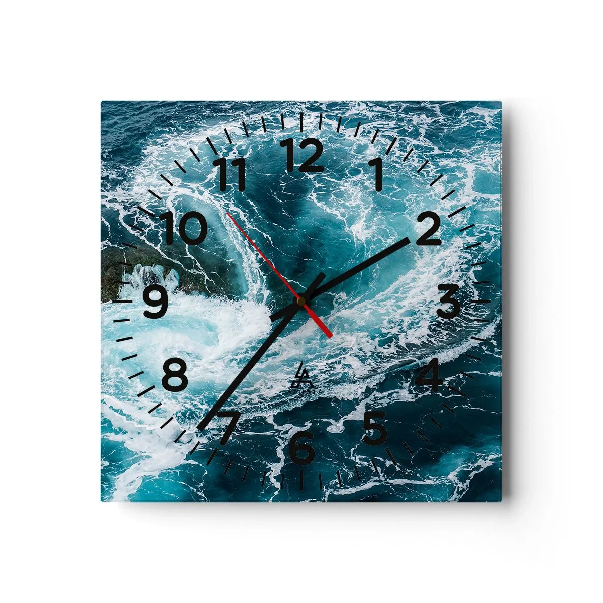 Reloj de pared - Reloj de vidrio - Torbellino al núcleo de la Tierra - 40x40 cm