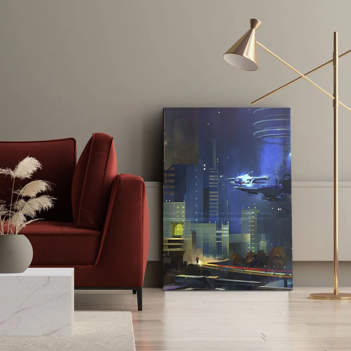 Cuadro sobre lienzo - Impresión de Imagen - En un futuro próximo - 55x100 cm