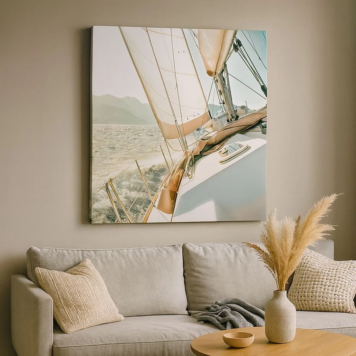 Cuadro sobre lienzo - Impresión de Imagen - A toda vela - 30x30 cm