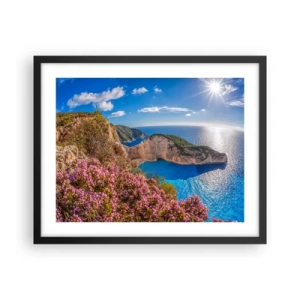 Póster en marco negro - Mis grandes vacaciones en Grecia - 50x40 cm