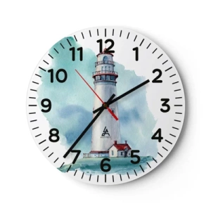 Reloj de pared - Reloj de vidrio - Gentil hermana del azul - 40x40 cm