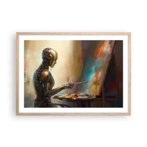 Póster en marco roble claro - Arte del futuro - 70x50 cm