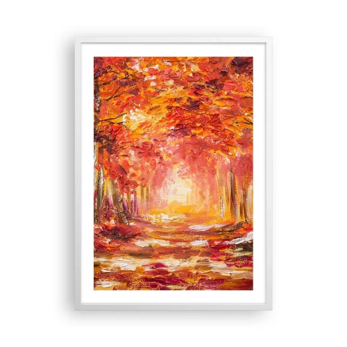 Póster en marco blanco - Bosque de cobre - 50x70 cm