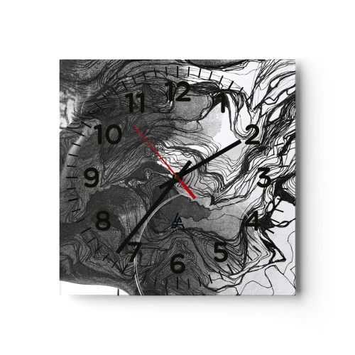 Reloj de pared - Reloj de vidrio - Enredada en sueños - 30x30 cm