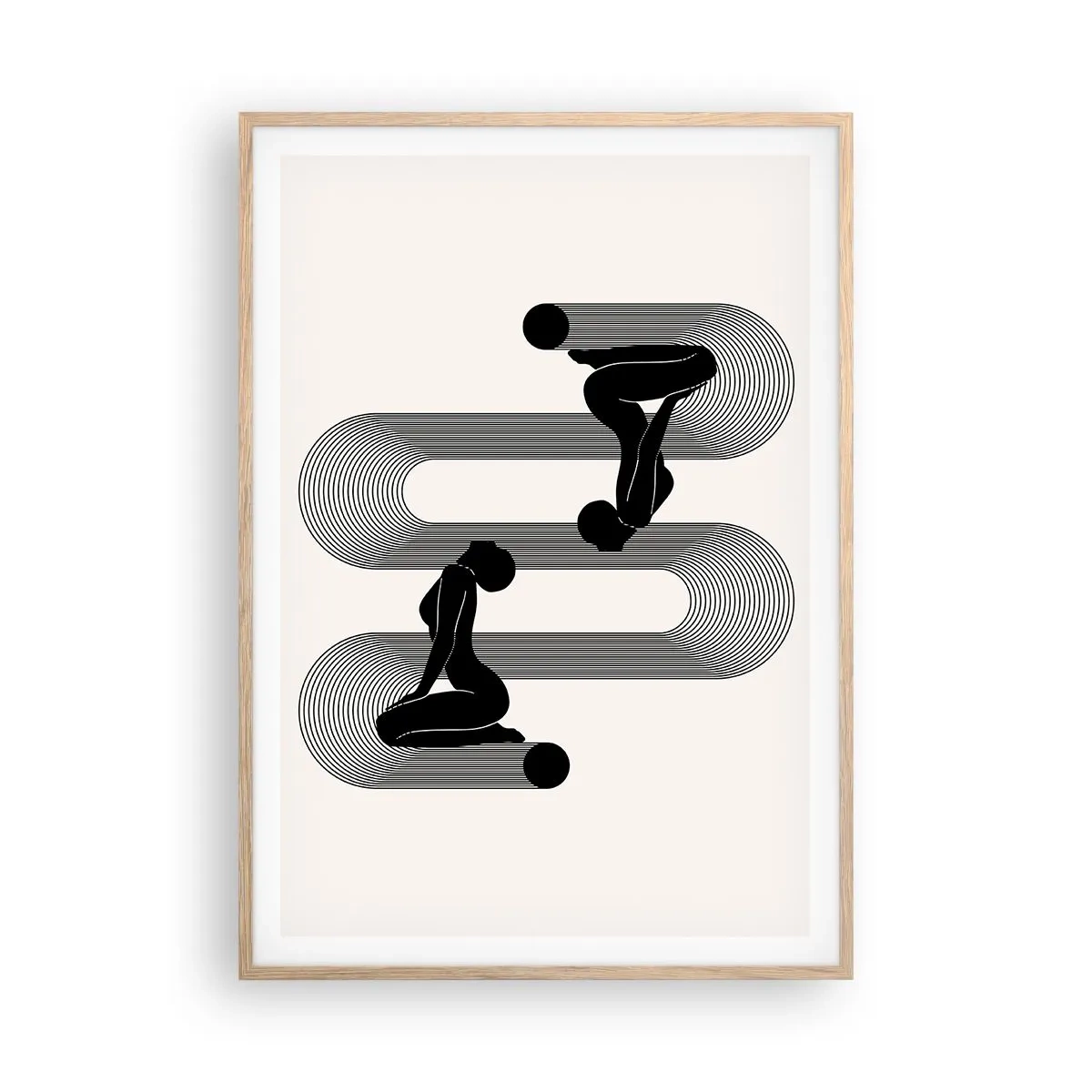 Póster en marco roble claro - Simetría sensual - 70x100 cm