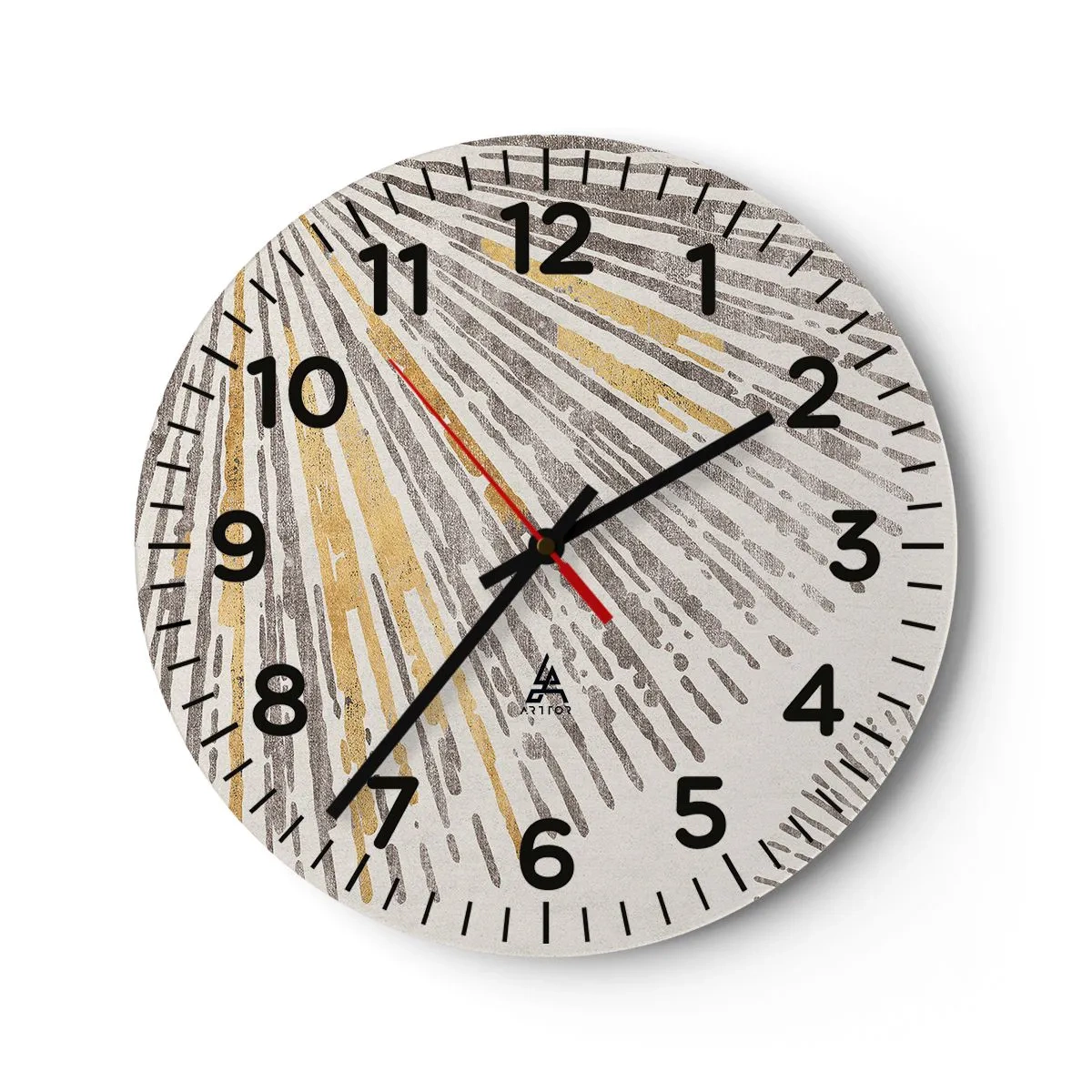 Reloj de pared - Reloj de vidrio - Belleza lineal - 40x40 cm
