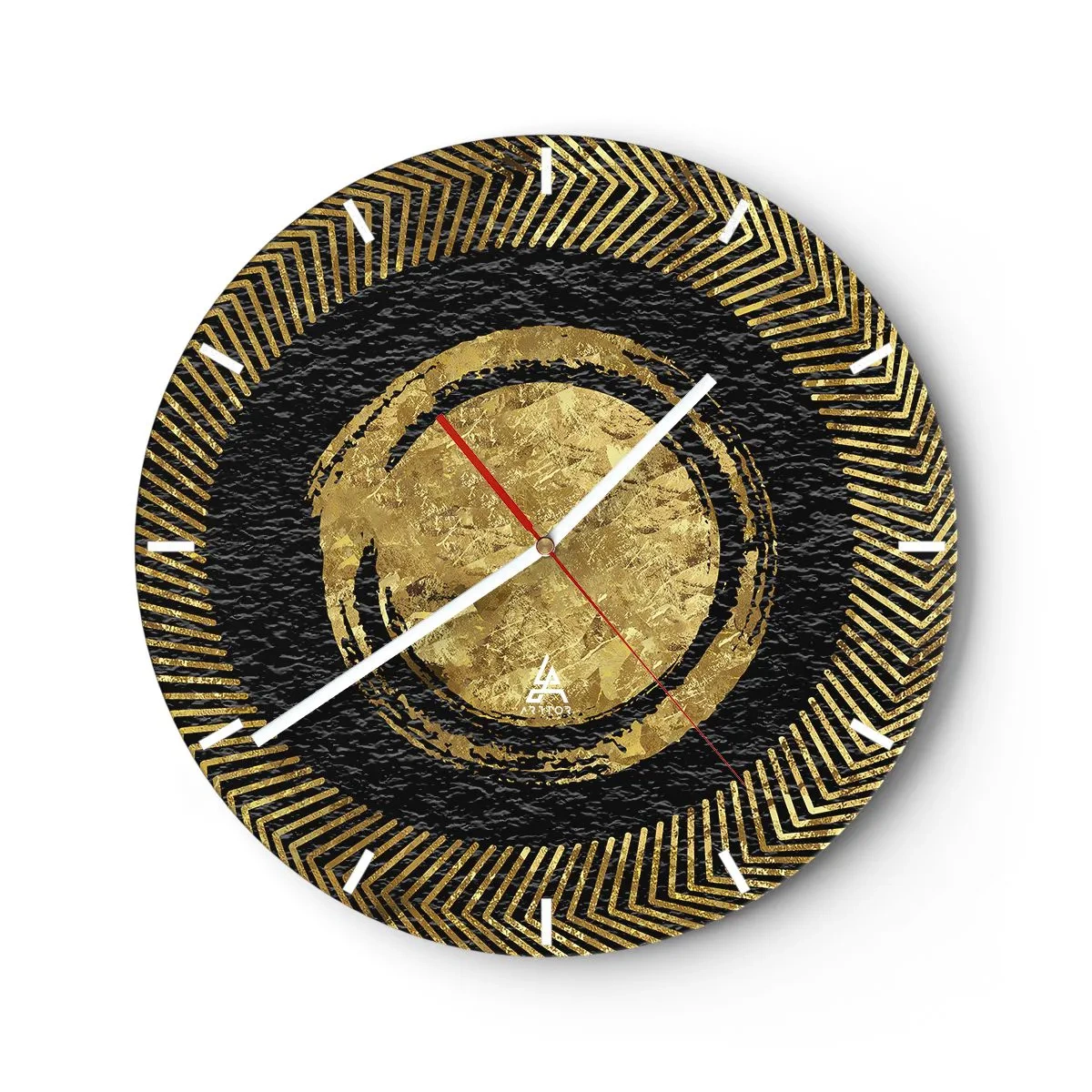 Reloj de pared - Reloj de vidrio - Composición glamour - 30x30 cm