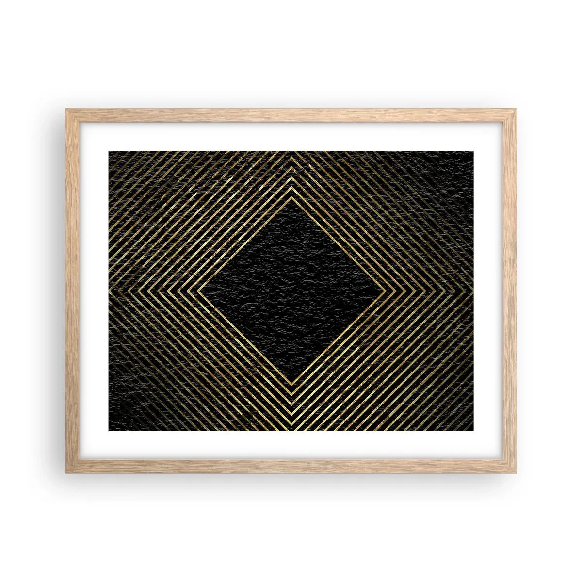 Póster en marco roble claro - Geometría al estilo glamour - 50x40 cm