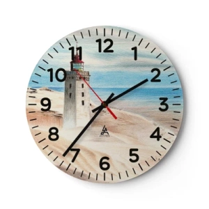 Reloj de pared - Reloj de vidrio - Siempre mirando al mar - 30x30 cm