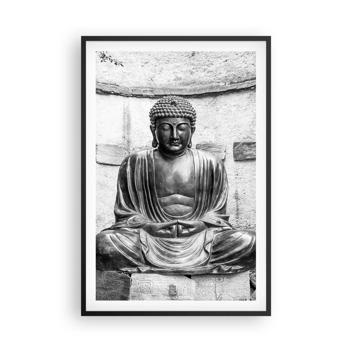 Póster en marco negro - En la fuente de la paz - 61x91 cm