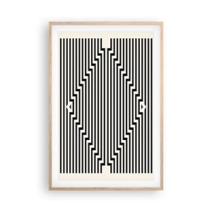 Póster en marco roble claro - Ilusión geométrica - 61x91 cm