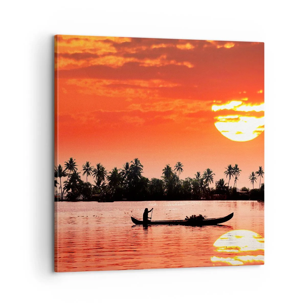 Cuadro sobre lienzo - Impresión de Imagen - La paz de los trópicos al atardecer - 60x60 cm