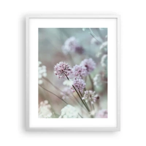 Póster en marco blanco - Dulces filigranas de hierbas - 40x50 cm