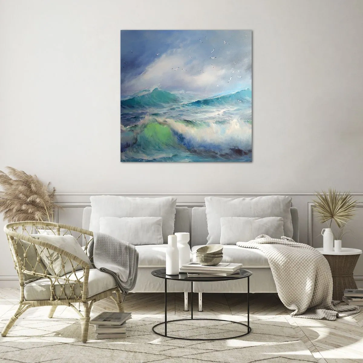 Cuadro sobre vidrio - Impresiones sobre Vidrio - La fuerza del viento - 40x40 cm