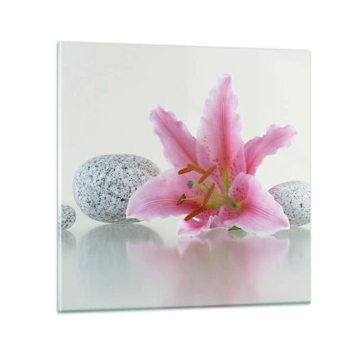 Cuadro sobre vidrio - Impresiones sobre Vidrio - Estudio en rosa, gris y blanco - 30x30 cm
