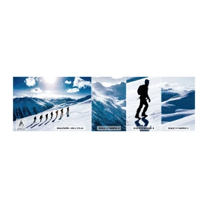 Muestra de fotomural autoadhesivo Deluxe Sticker - Equipo de conquistadores - Caminata por la montaña, Paisaje, Alpes - 100x30 cm