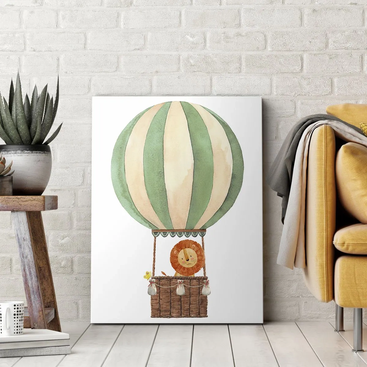 Cuadro sobre lienzo - Impresión de Imagen - Los viajes del león - 45x80 cm