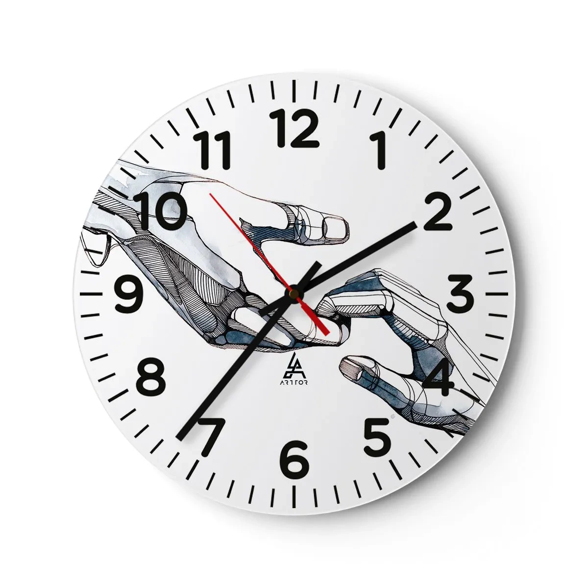 Reloj de pared - Reloj de vidrio - Un buen gesto - 40x40 cm