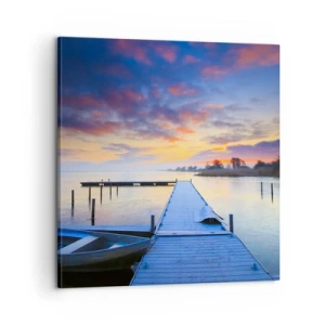 Cuadro sobre lienzo - Impresión de Imagen - Calma púrpura y dorada - 60x60 cm