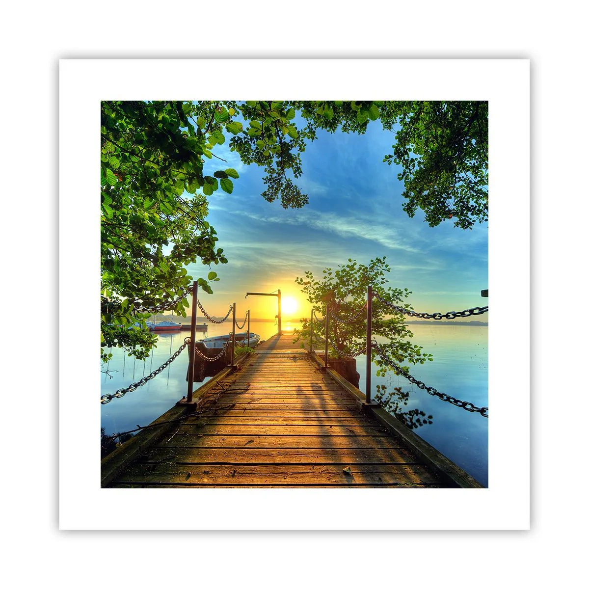 Póster - Atardecer junto al agua - 40x40 cm