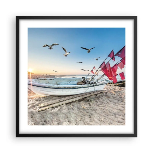 Póster en marco negro - Un merecido descanso - 50x50 cm