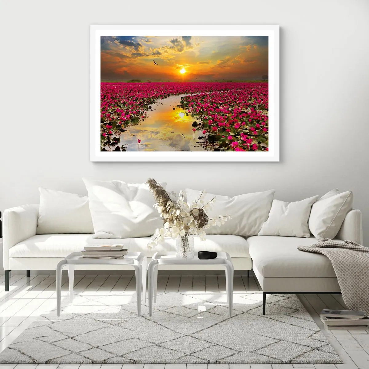 Póster en marco blanco - La vida secreta del lago - 100x70 cm