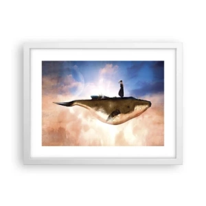 Póster en marco blanco - Un viaje surrealista - 40x30 cm