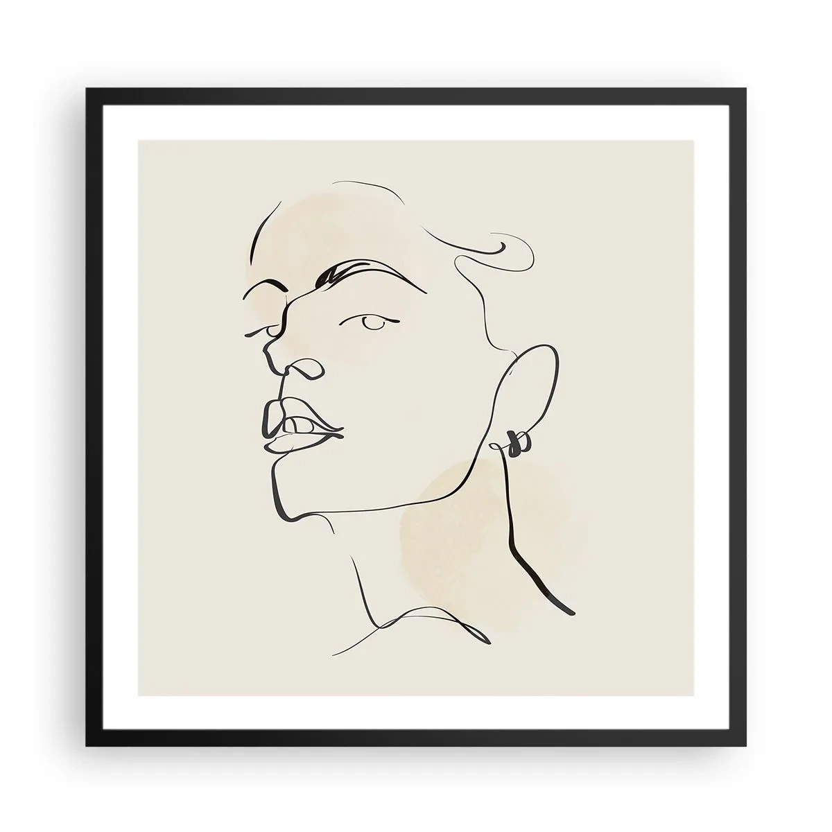 Póster en marco negro - Una mirada orgullosa - 60x60 cm