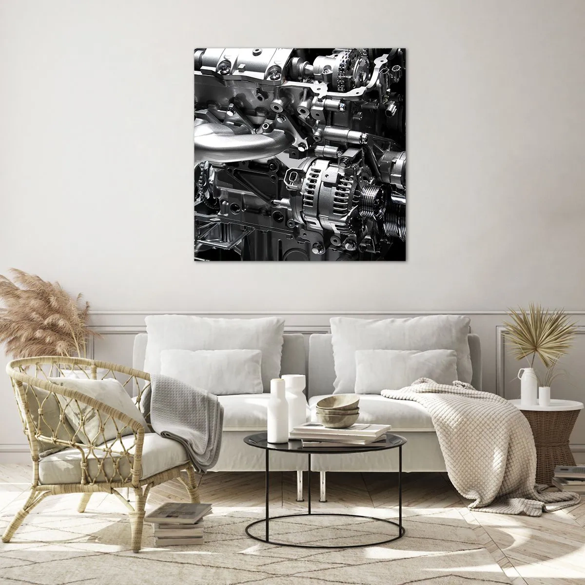 Cuadro sobre vidrio - Impresiones sobre Vidrio - Acero, hermoso, fuerte - 70x70 cm