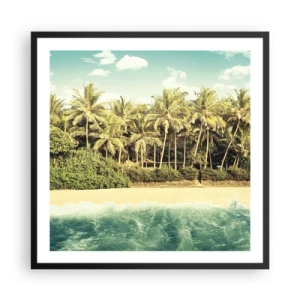 Póster en marco negro - ¿Qué tal aquí? - 60x60 cm