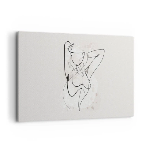 Cuadro sobre lienzo - Impresión de Imagen - Figura de arte lineal abstracto sobre un fondo claro - 120x80cm - El arte de la seducción - Decoración de pared moderna para salón y dormitorio ARTTOR