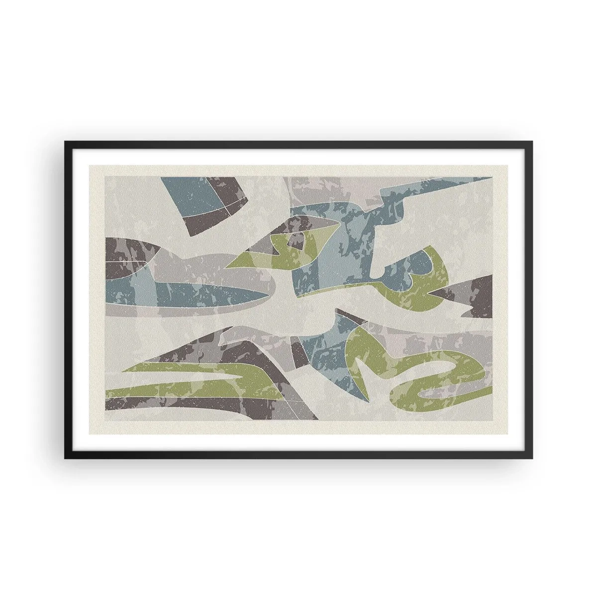 Póster en marco negro - Composición tras vidriera - 91x61 cm