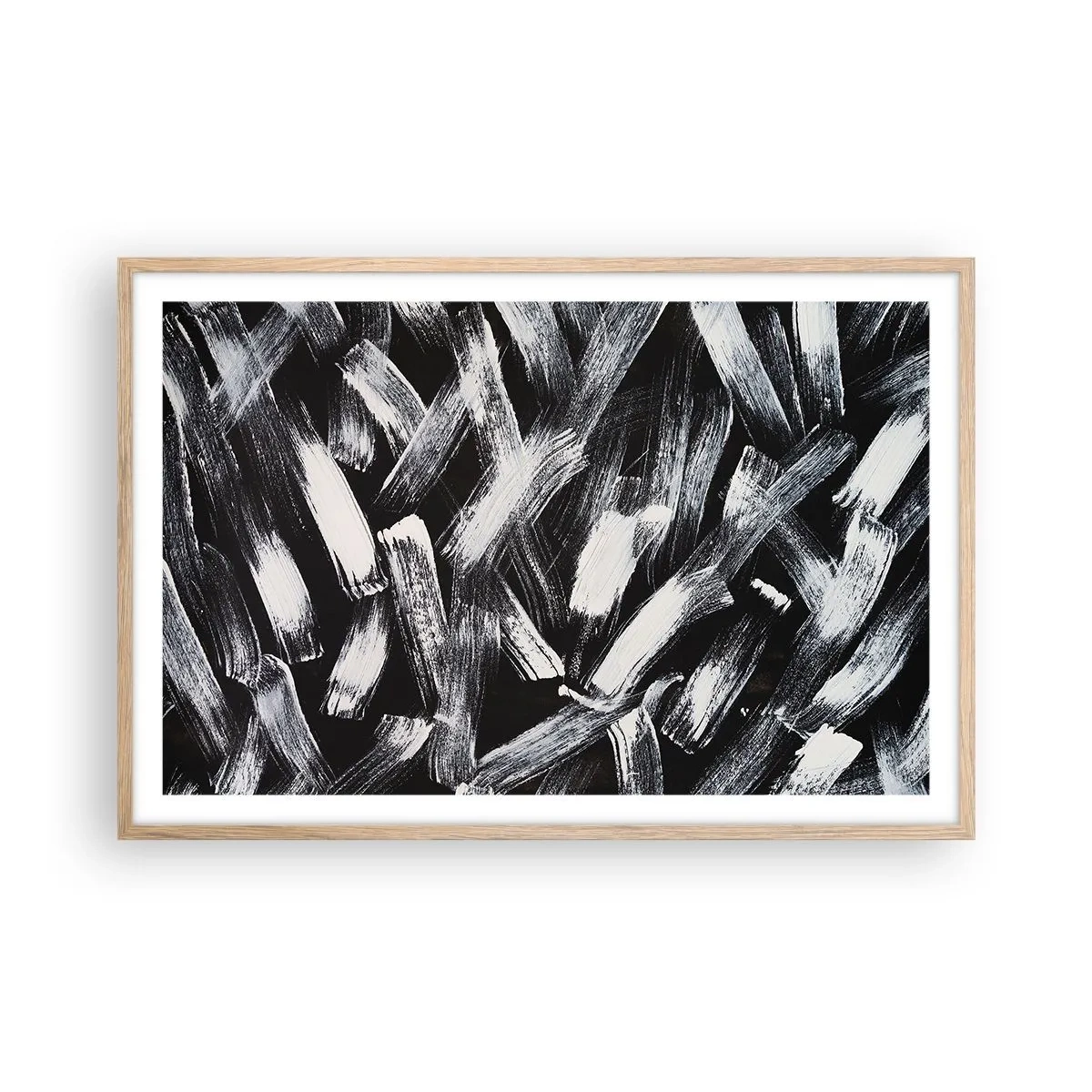 Póster en marco roble claro - Abstracción en el espíritu industrial - 91x61 cm