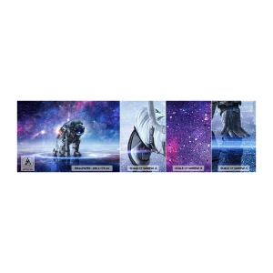 Muestra De Fotomural Standard Eco - Cielo estrellado sobre mí - Cosmonauta, Cosmos, Astronauta - 100x30 cm