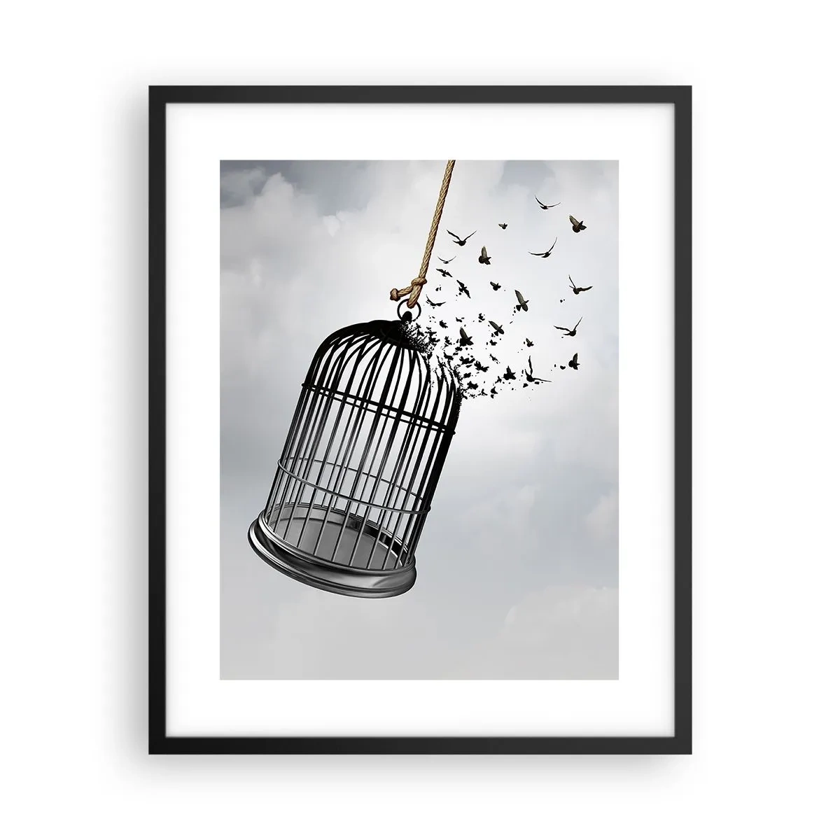 Póster en marco negro - Fe... Esperanza... ¡Libertad! - 40x50 cm