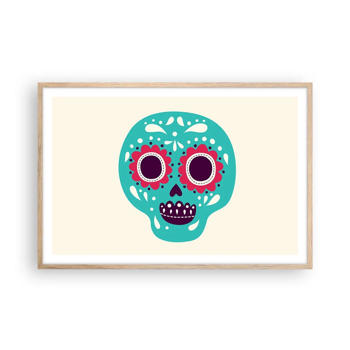 Póster en marco roble claro - La vida: diversión hasta la muerte - 91x61 cm