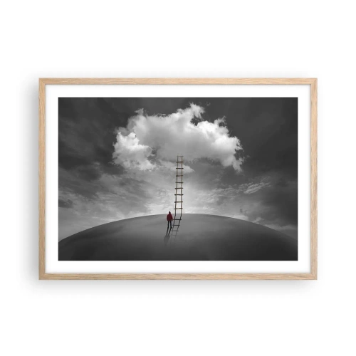 Póster en marco roble claro - Todo es posible - 70x50 cm